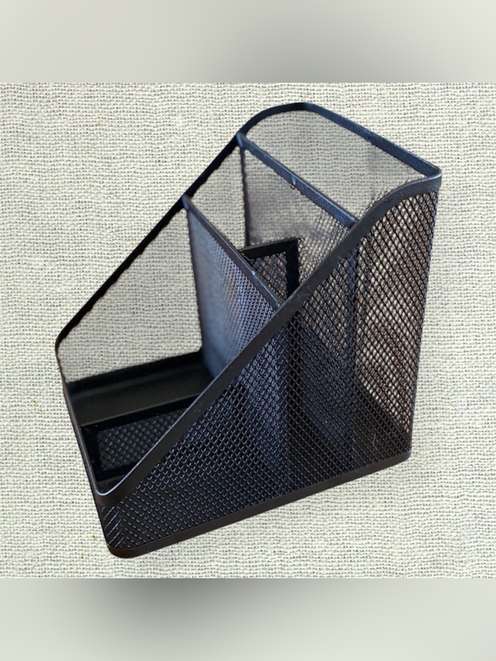 Black Metal Mesh Desk Organizer Office Supply Holder